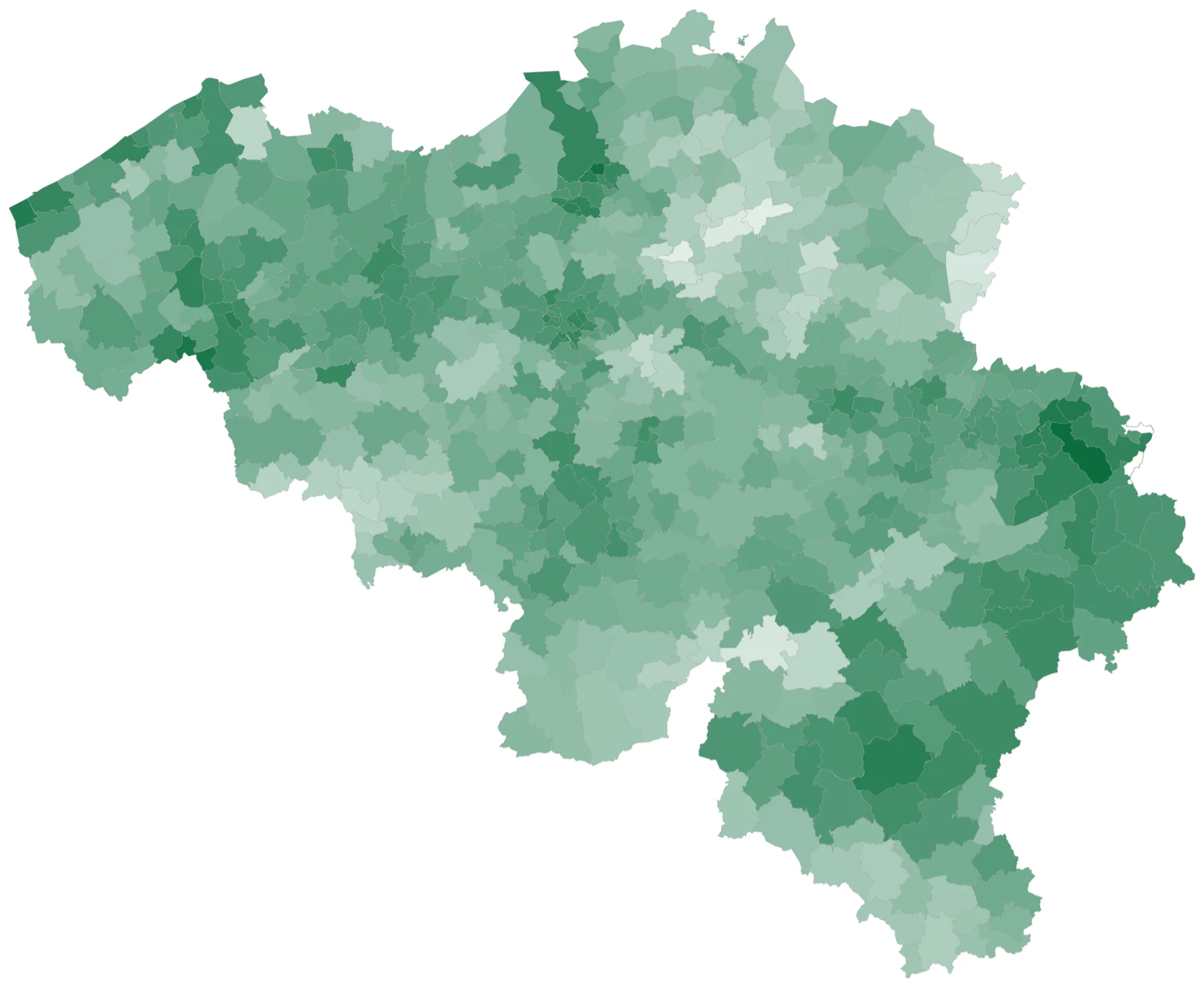 Preview of the interactive liveability map of Belgian municipalities in a +2 °C world