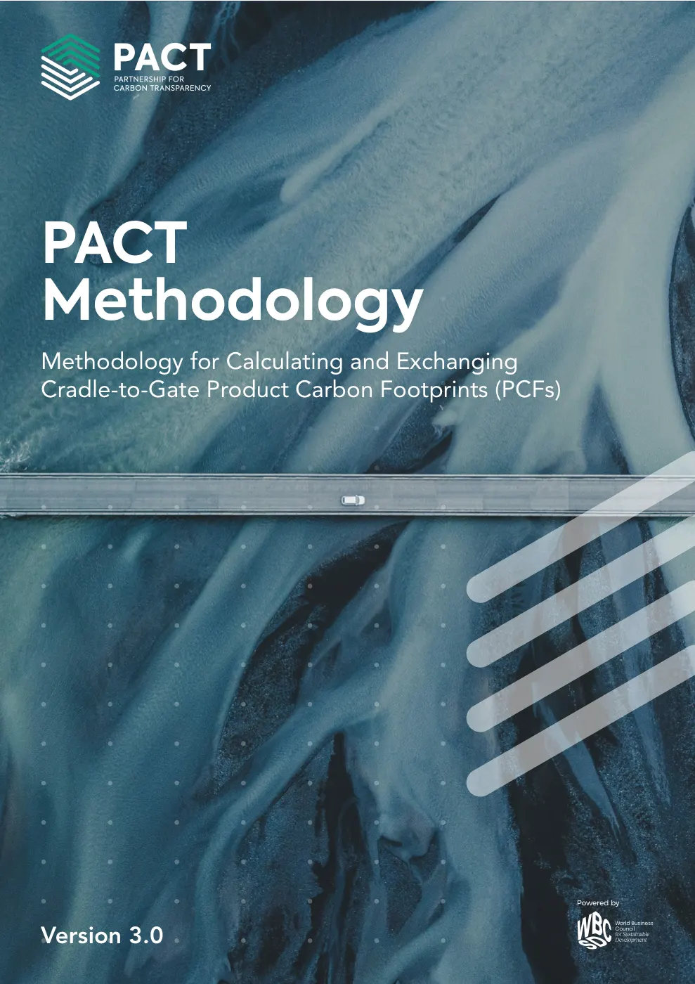 Cover of the PACT methodology, version 3.0, for calculating and exchanging cradle-to-gate product carbon footprints