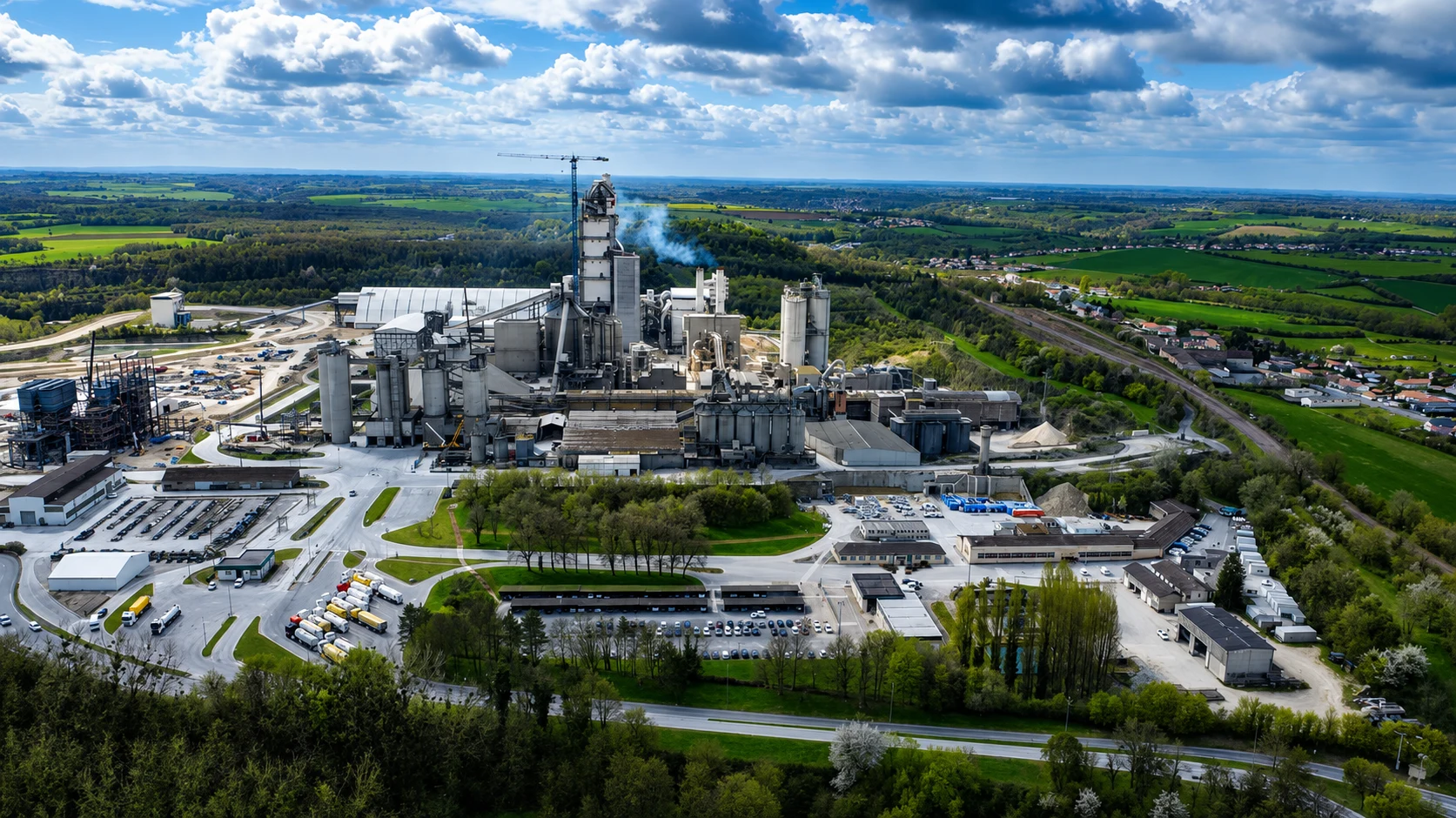 Aerial view of the Airvault cement works in Deux-Sèvres