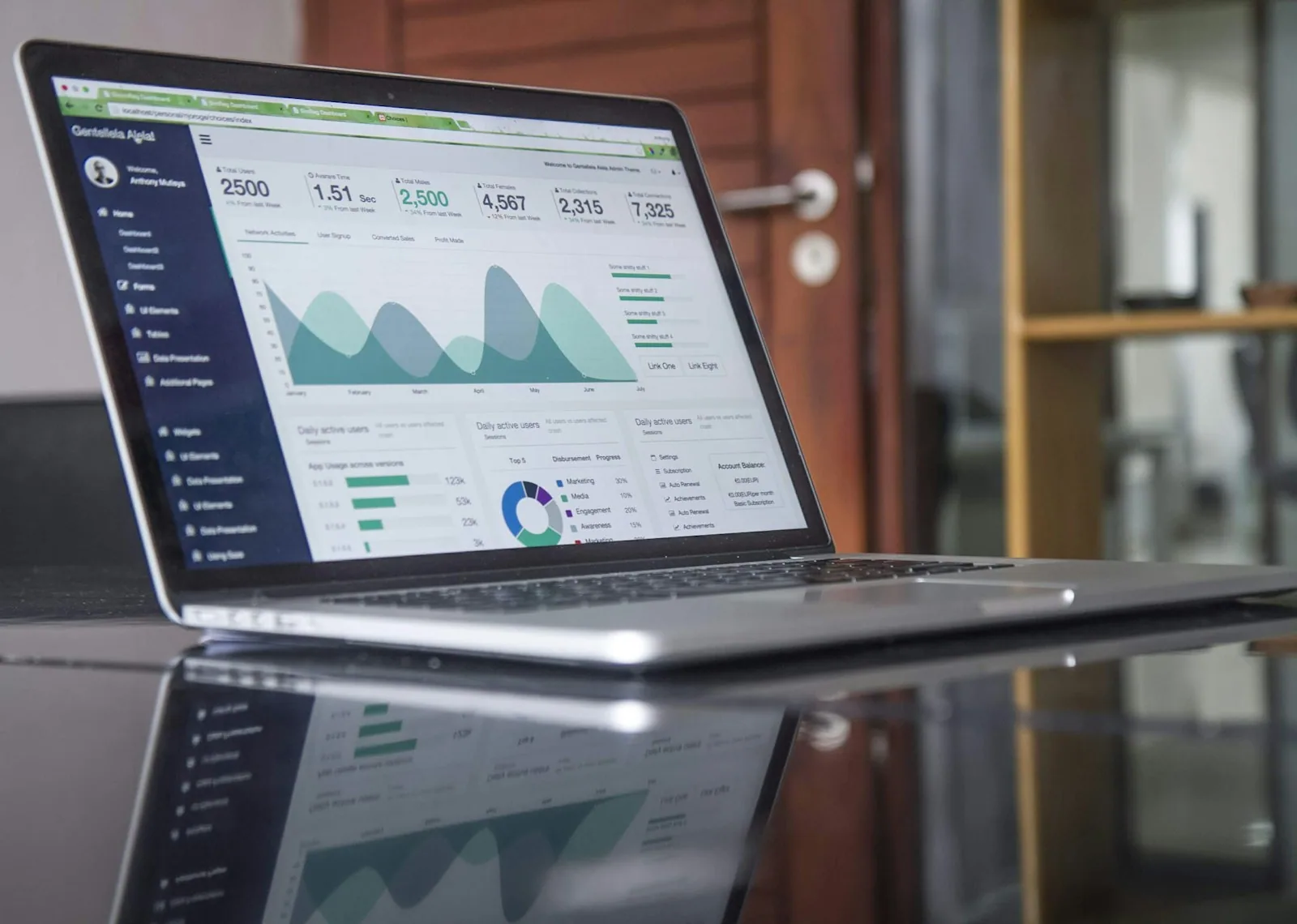 Screen showing data and analysis tables, the raw material of a Bilan Carbone®
