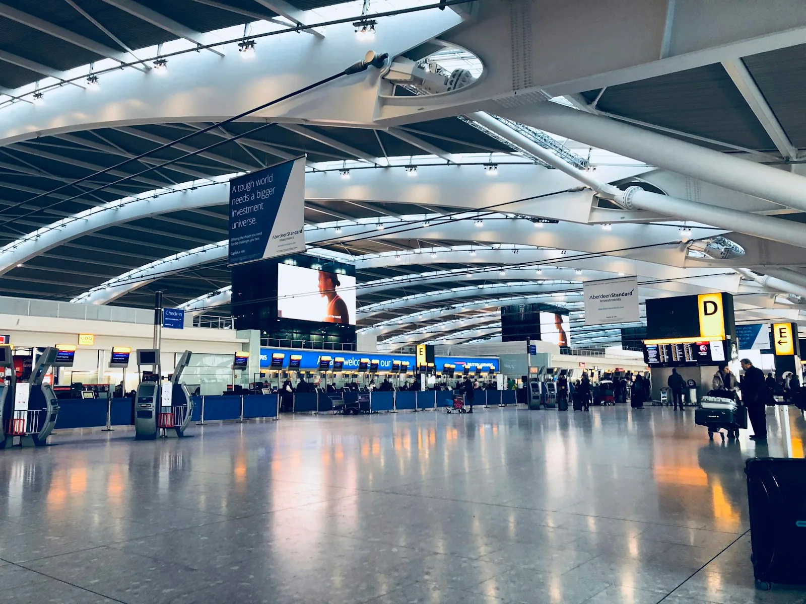 Airport terminal and aircraft on the ground